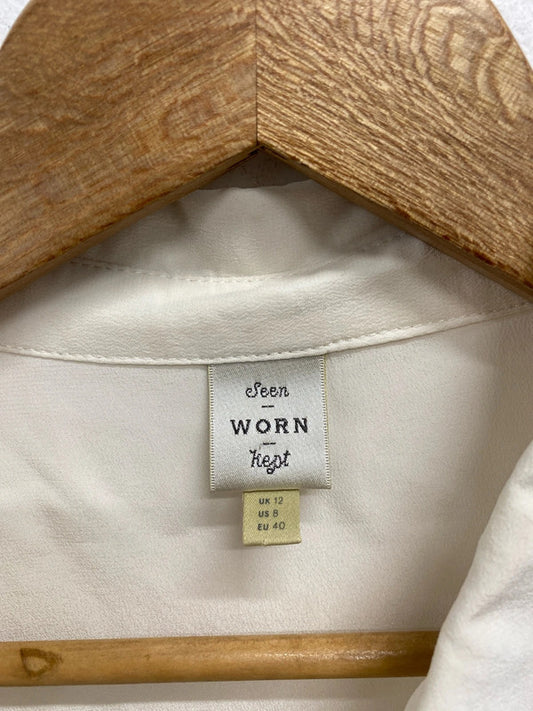 Stunning seen worn anthropologie kept 100% silk blouse UK 12 SS002