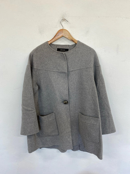 Zara Chic Grey Oversize Coat Size L IM001