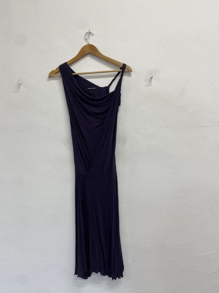 Stunning Emporio Armani Purple Ruched Side Midaxi Dress Evening UK 10 SD002