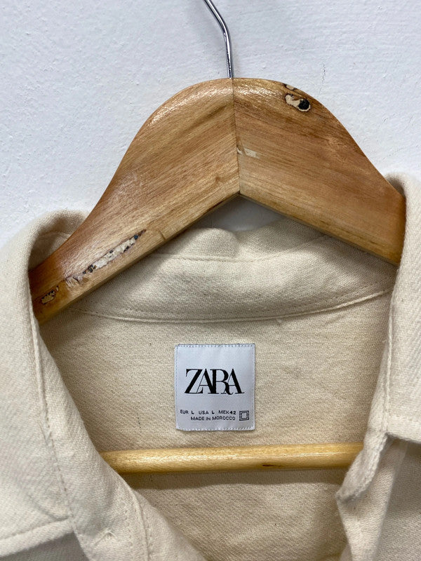 Fabulous super soft Zara loose fit boho shirt UKL cream classic JB001