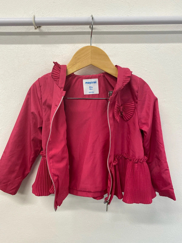 Mayoral Adorable Hot Pink Ruffle Windbreaker 24 Months KM004