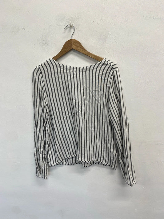 Lovely cloth & stone rayon stripe top UK S SS002