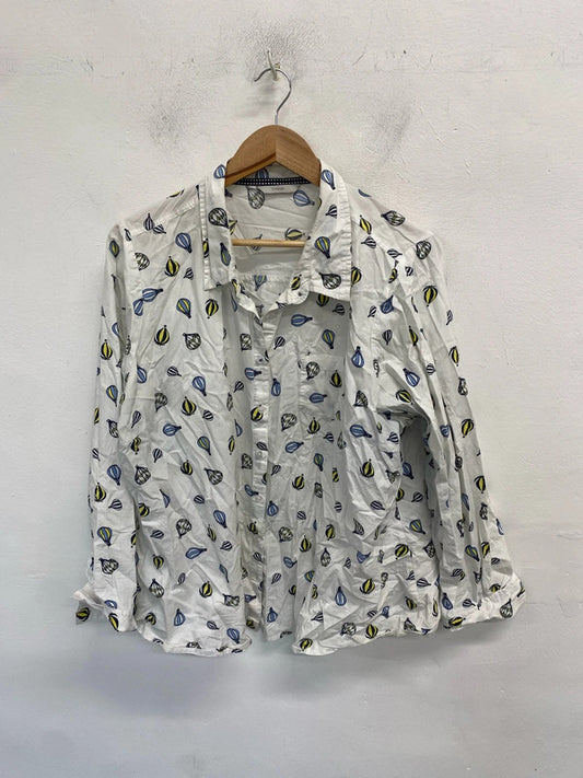 Fabulous george hot air balloon shirt white blue UK 24 RG021