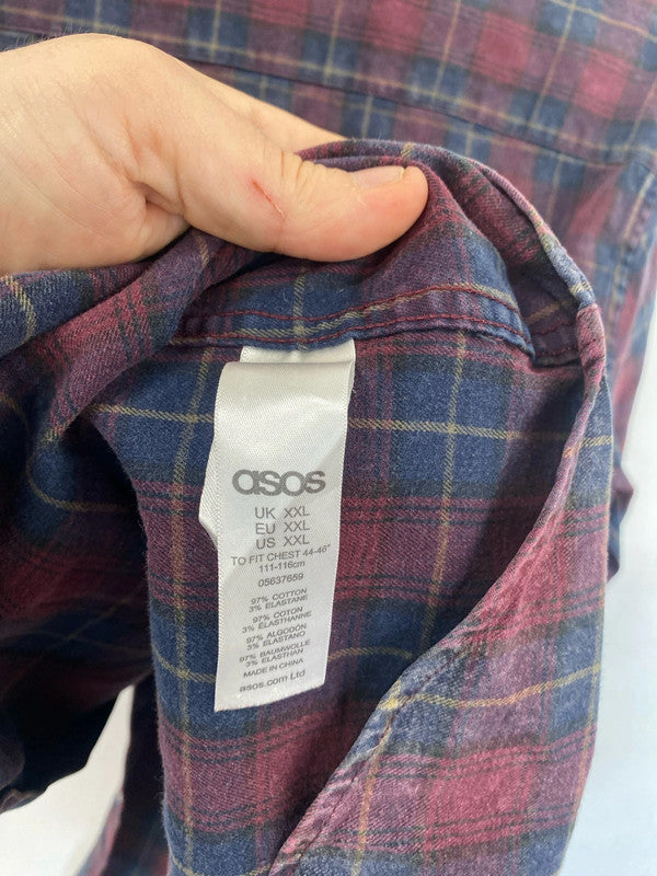 Classic ASOS men’s check shirt washed look XXL FE001