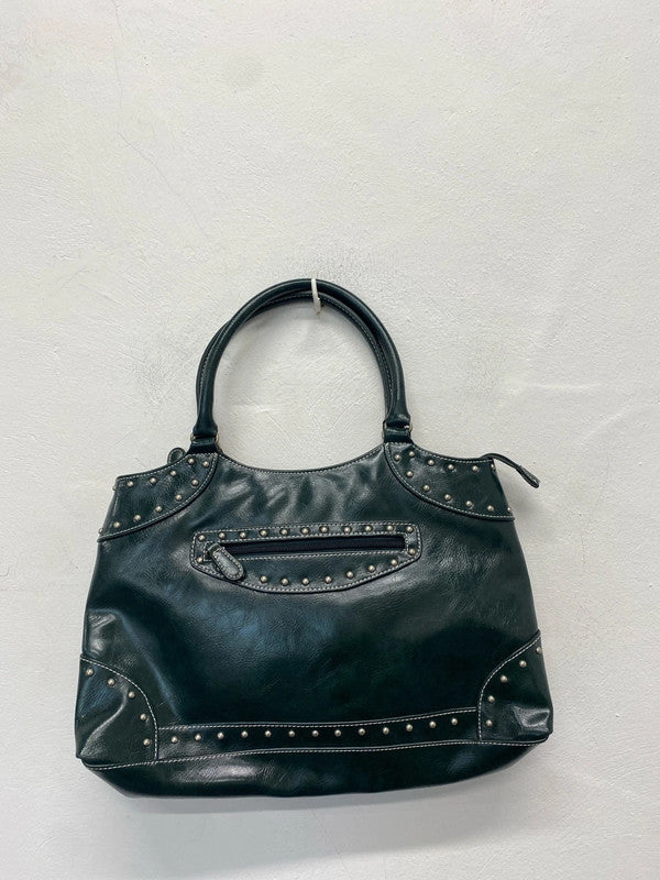 Lovely next Forrest green studded handbag AT001