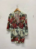 Fabulous Vintage Playsuit floral Hawaiian vibes uk8 NS003