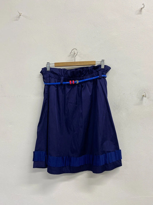 Fabulous Vintage Paperbag top flared skirt purple blue Uk10 KD001