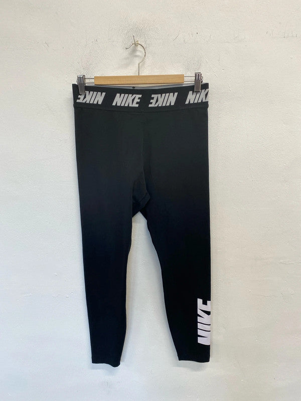 Lovely nike running black active leggings UK L SG090