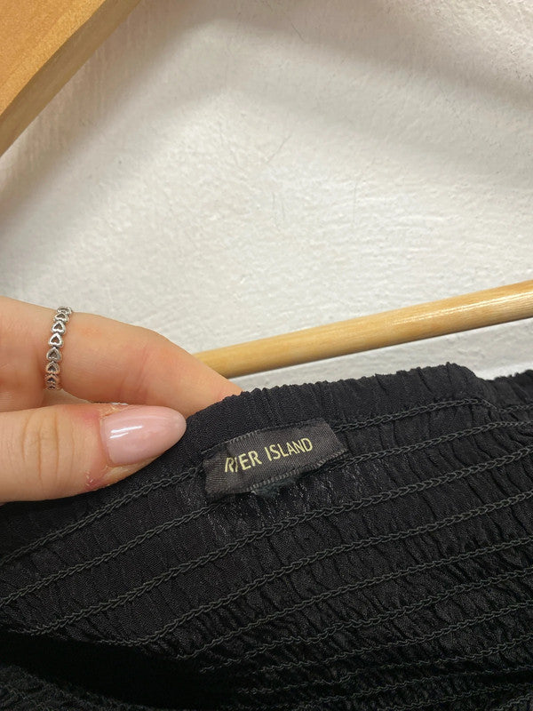 Lovely river island black bardot top UK 8 KM004