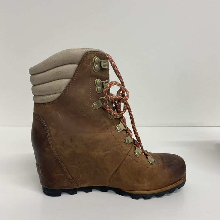 Sorel Conquest Wedge Brown Leather Boots UK 5 SD002