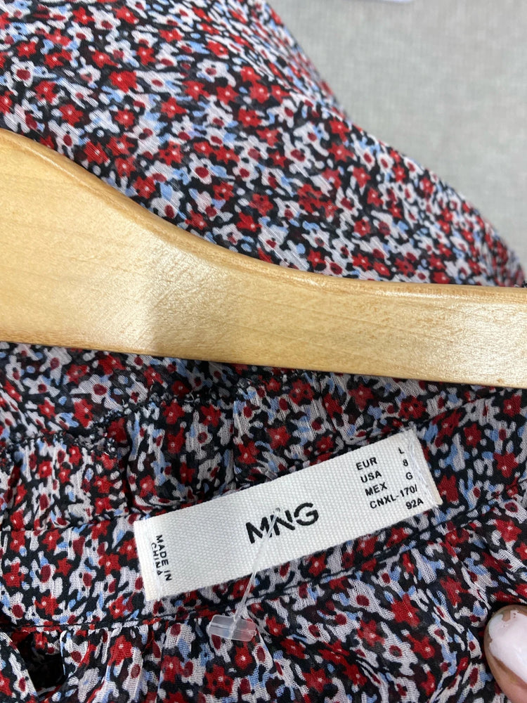 Fabulous Mango ditsy sheer oversmock boho dress Uk L EC003