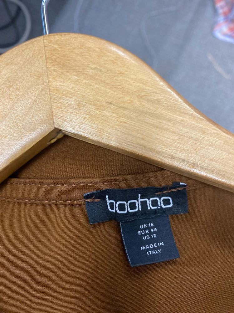 Fabulous boohoo preppy waistcoat in brown Uk16 EC003