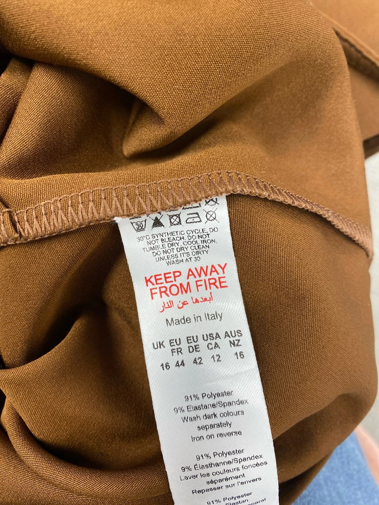 Fabulous boohoo preppy waistcoat in brown Uk16 EC003