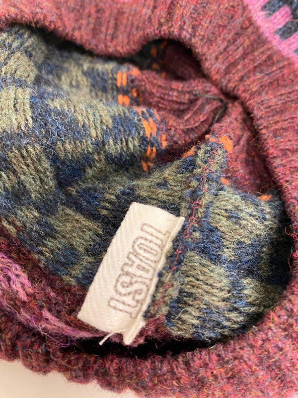 Fabulous Toast knitted beanie One size purple orange KB001