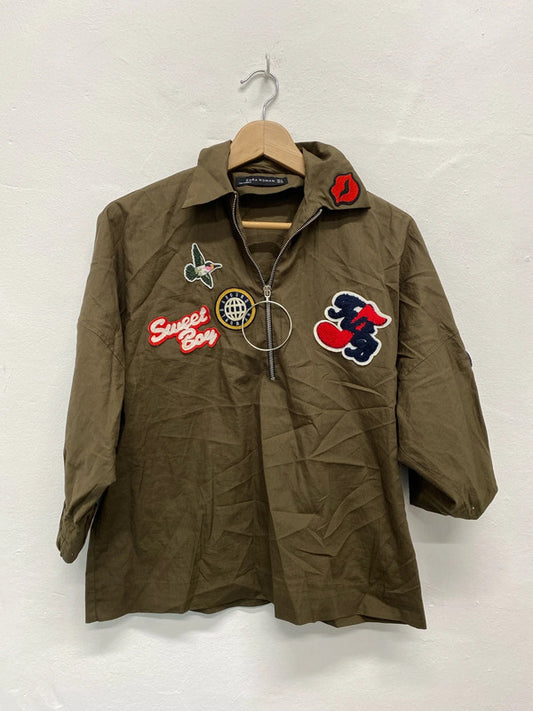 Fabulous Khaki fun comic lightweight top by Zara UkM KB001