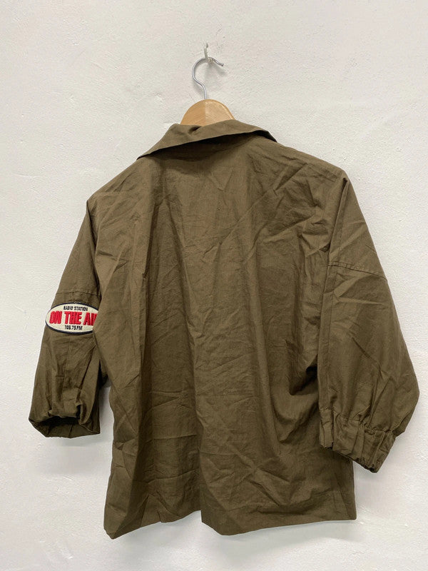 Fabulous Khaki fun comic lightweight top by Zara UkM KB001