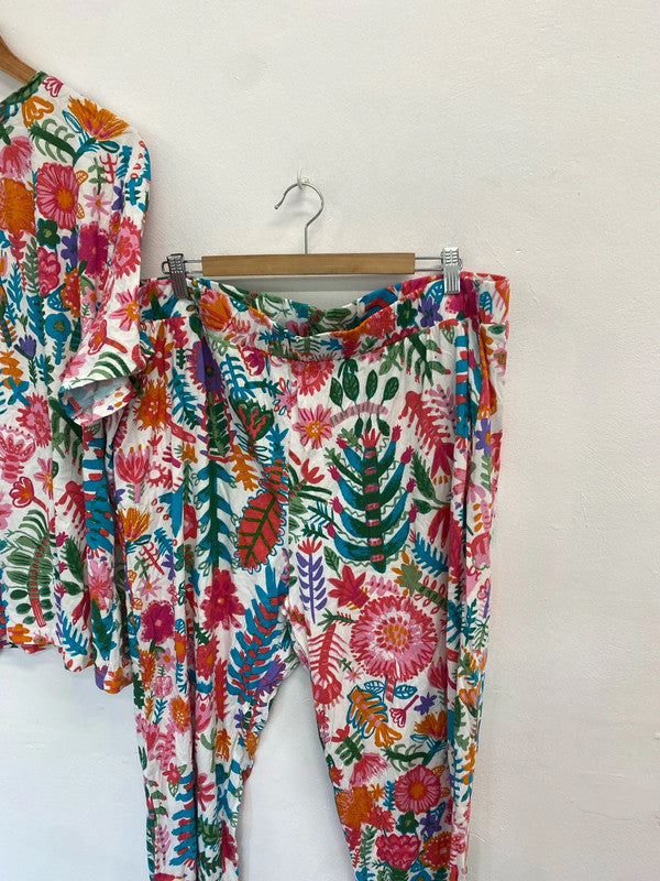 Gorgeous pyjama coord fun summer vibrant next uk 18-22 #207 LK006