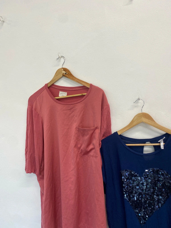 Gorgeous duo of nightwear tops next pink navy UK 20 #210 LK006