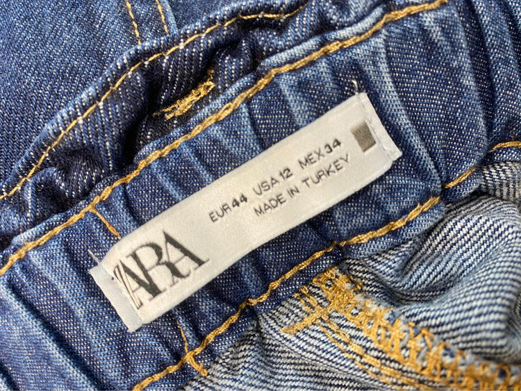 Lovely Zara paper bag navy jeans cropped UK 16 BS001