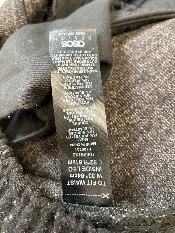Fabulous micro fleck Asos Joggers W33 L32 black elastic waist BS001