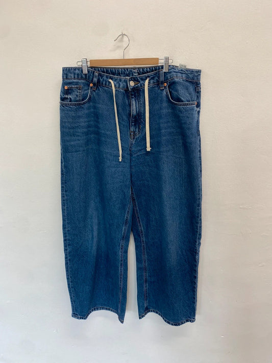 Gorgeous M&S jeans wide leg drawstring uk 18 BS001