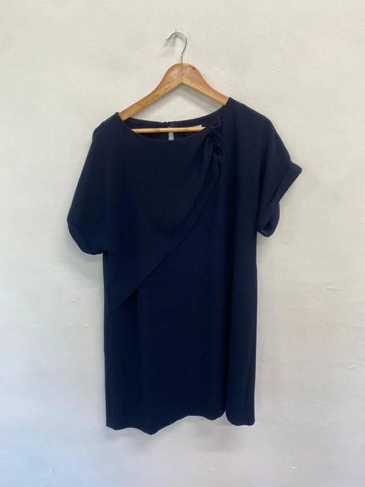 Fabulous Jaeger Dress UK16 Navy Blue floaty BS001