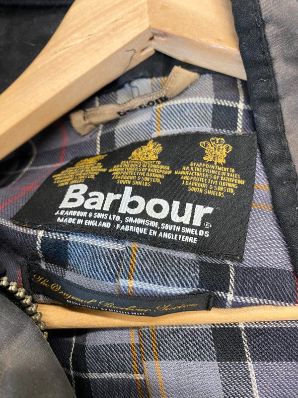 Fabulous Barbour distressed & loved Wax Jacket UK10 Brown Faded KB001