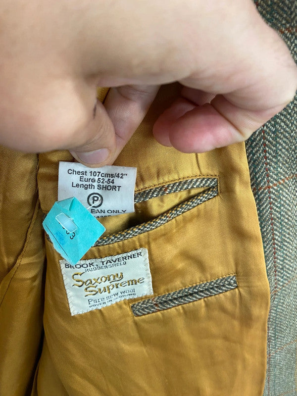 Fabulous Brook Tavener tweed sports coat jacket Blazer 42S Brown LC