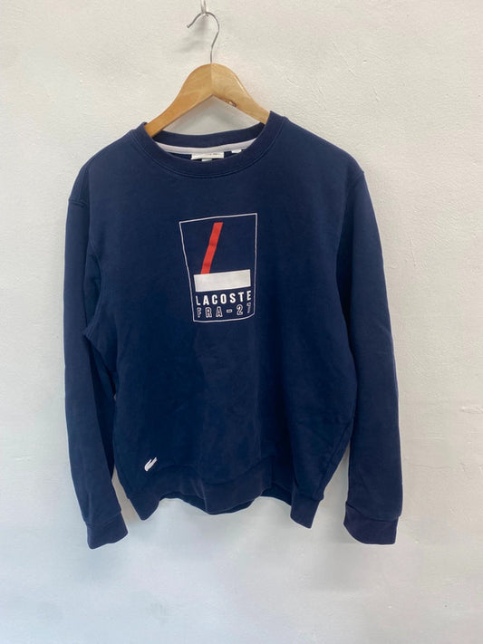 Classic Lacoste Sweater UK L Navy blue casual KB001
