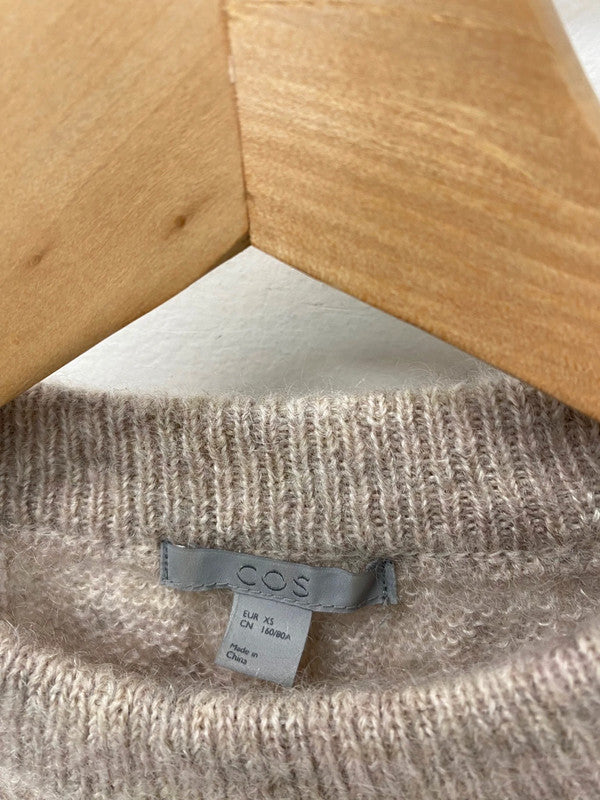 Fabulous COS mohair blend lightweight Sweater UkXS Beige Brown KB001