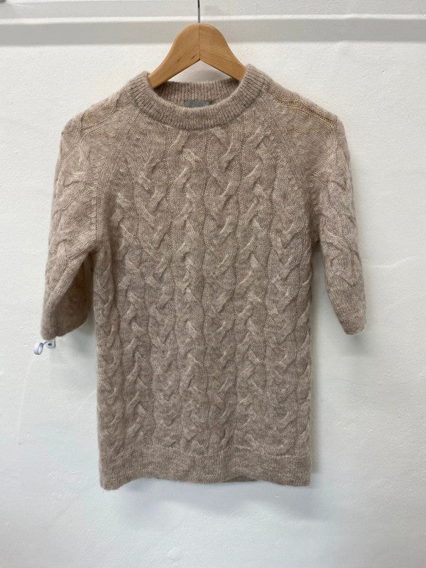 Fabulous COS mohair blend lightweight Sweater UkXS Beige Brown KB001