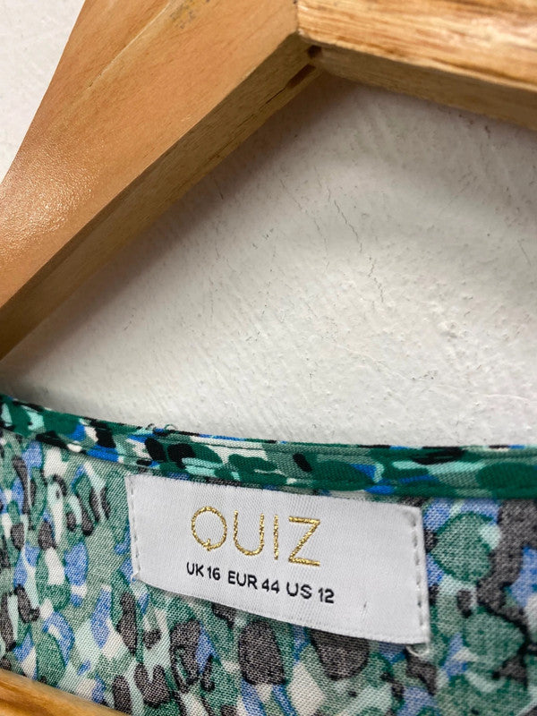 Gorgeous Quiz Maxi dress Uk16 Green summer vibes NS002