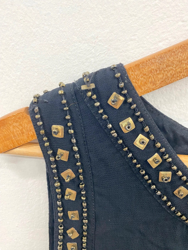 Boho Chic Festival Vibe Butterfly by Matthew Williamson Black Dress UK12 LG276