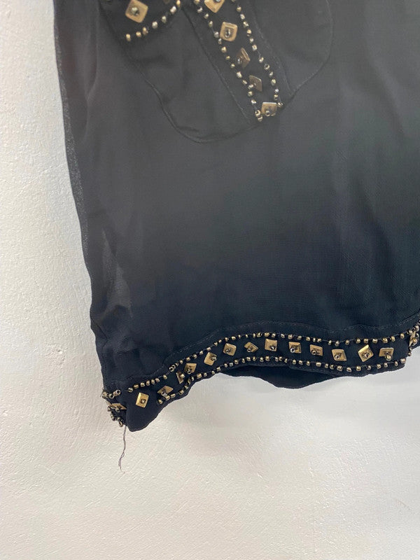 Boho Chic Festival Vibe Butterfly by Matthew Williamson Black Dress UK12 LG276