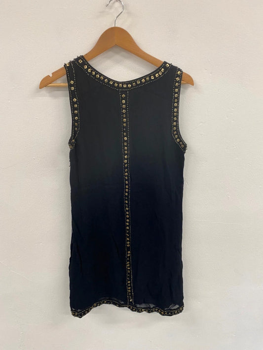 Boho Chic Festival Vibe Butterfly by Matthew Williamson Black Dress UK12 LG276