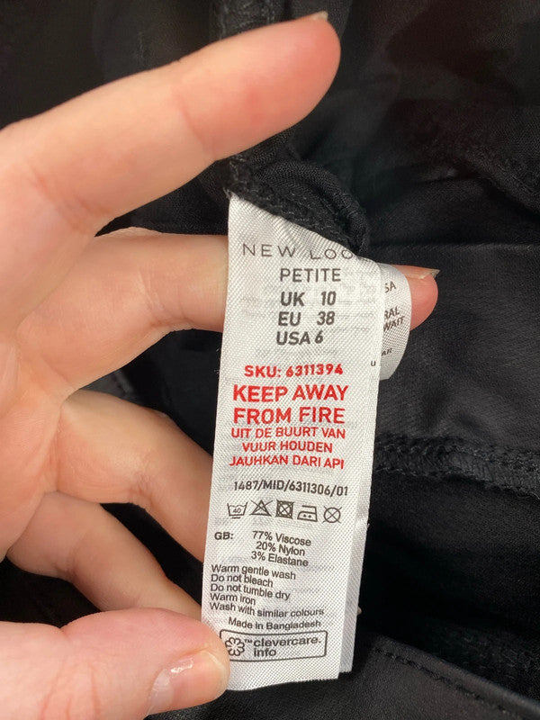 Fabulous New Look Charcoal Black Lift & Shape Wetlook Jeggings UK10 Petite LB244