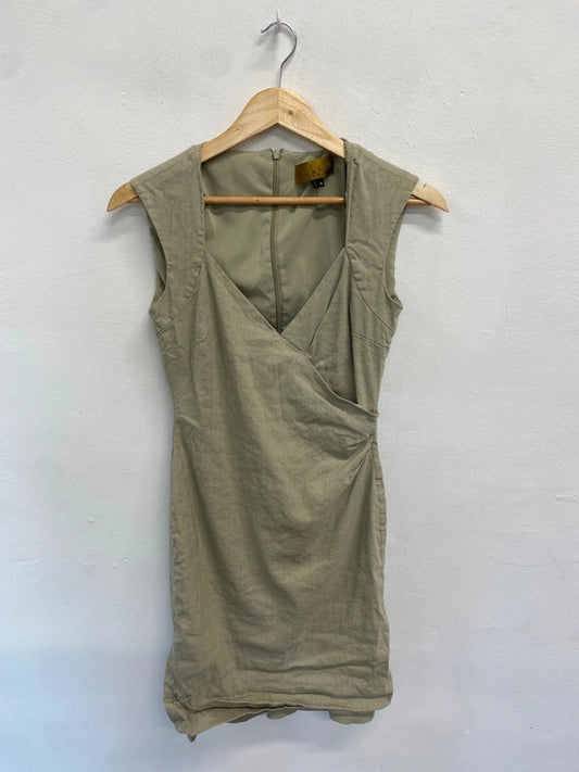 Fabulous Nicole miller Dress Uk 6 Olive Green SM438