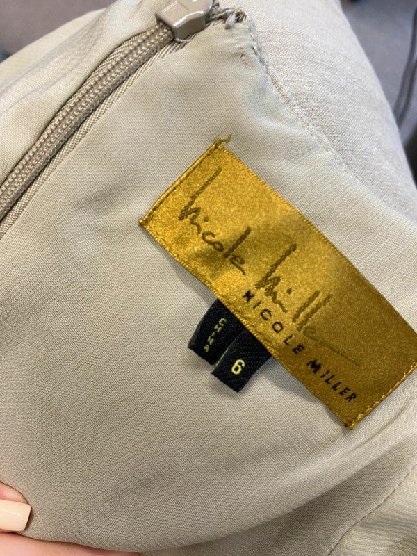 Fabulous Nicole miller Dress Uk 6 Olive Green SM438