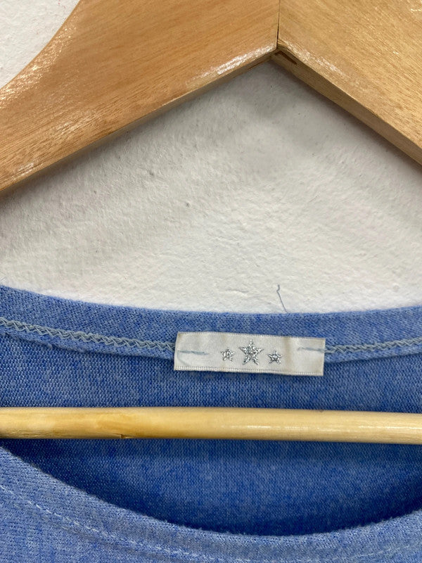 Fabulous Made In Italy Cornflower Blue Marl Tunic Jumper One Size HD440