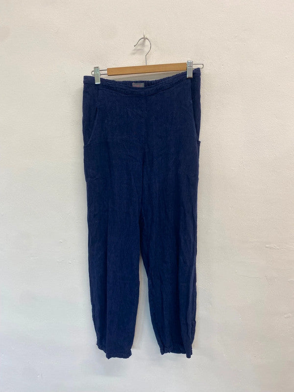 Fabulous Sahara trousers linen UK S Navy Blue SO001
