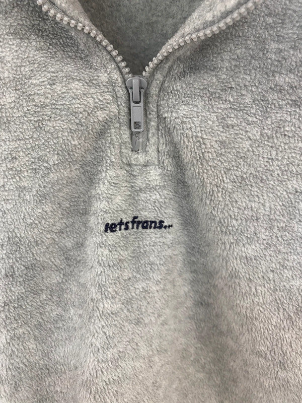 Fabulous iets frans Grey & Navy Fleece 1/4 Zip Pullover UK L HD440