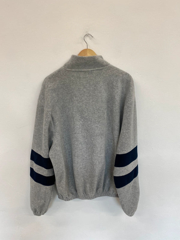 Fabulous iets frans Grey & Navy Fleece 1/4 Zip Pullover UK L HD440