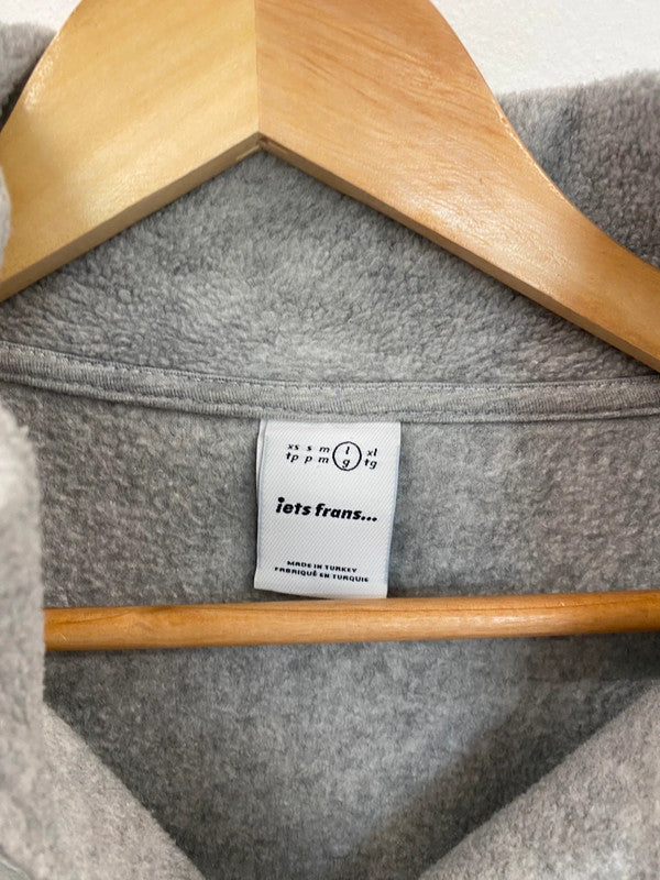 Fabulous iets frans Grey & Navy Fleece 1/4 Zip Pullover UK L HD440