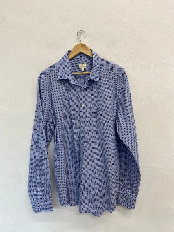 Fabulous Mens Gant periwinkle blue & navy Oxford ditsy shirt UkXXL HD440