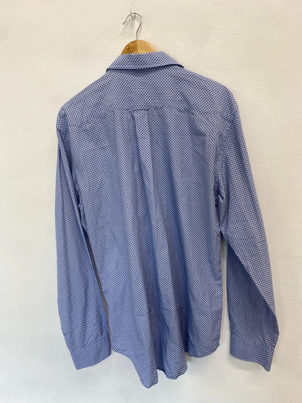 Fabulous Mens Gant periwinkle blue & navy Oxford ditsy shirt UkXXL HD440