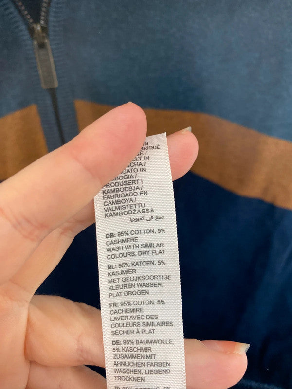 Fabulous FatFace Mens Navy Mix 1/4 Zip Jumper UK 2XL HD440