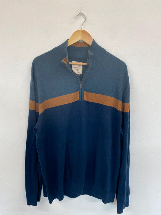 Fabulous FatFace Mens Navy Mix 1/4 Zip Jumper UK 2XL HD440