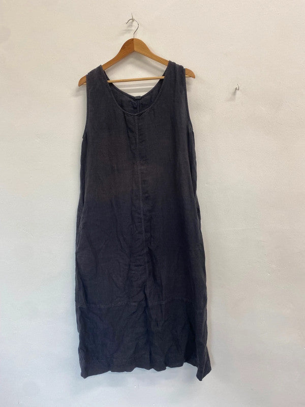 Fabulous Toast Dress UK L Grey sun bleached midi floaty SO001