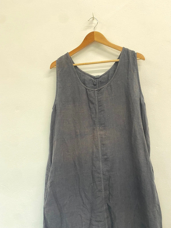 Fabulous Toast Dress UK L Grey sun bleached midi floaty SO001