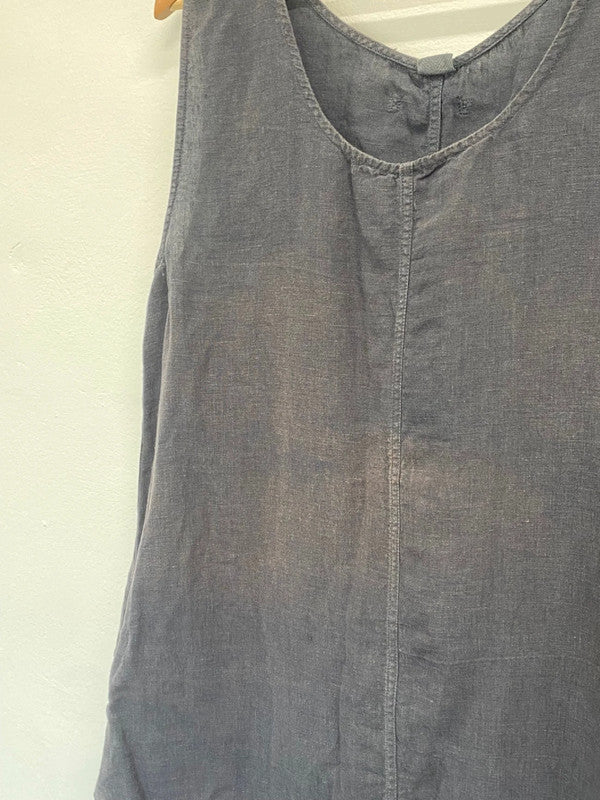 Fabulous Toast Dress UK L Grey sun bleached midi floaty SO001